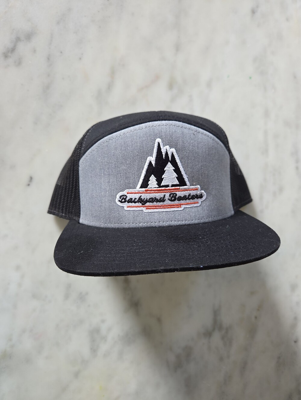 GUC Backyard Beaters Men's Two-Tone Black & Gray Patch Trucker Hat